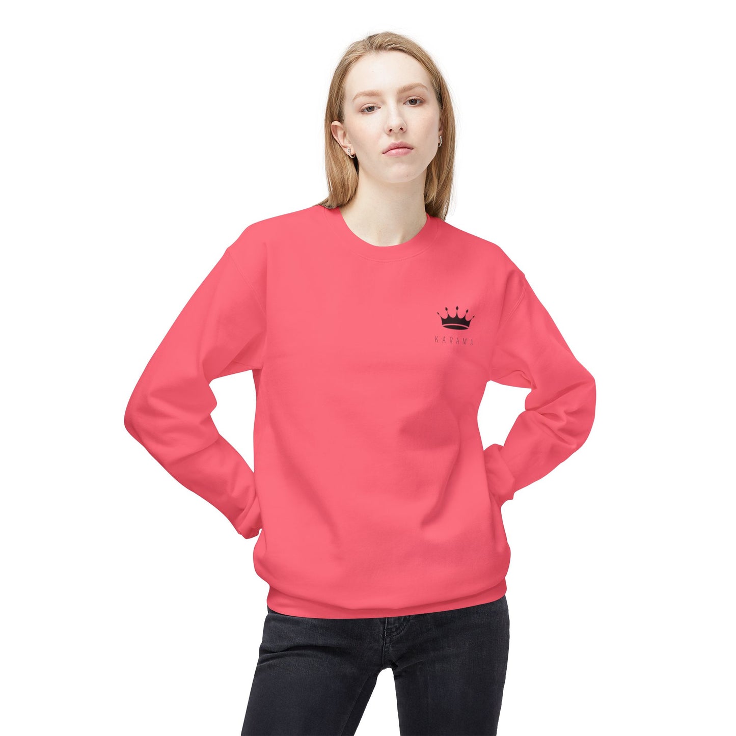 Unisex Midweight Softstyle Fleece Crewneck Sweatshirt, Karama 