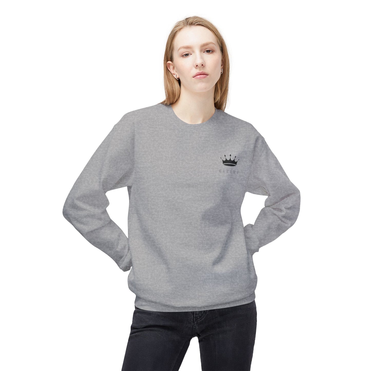 Unisex Midweight Softstyle Fleece Crewneck Sweatshirt, Karama 