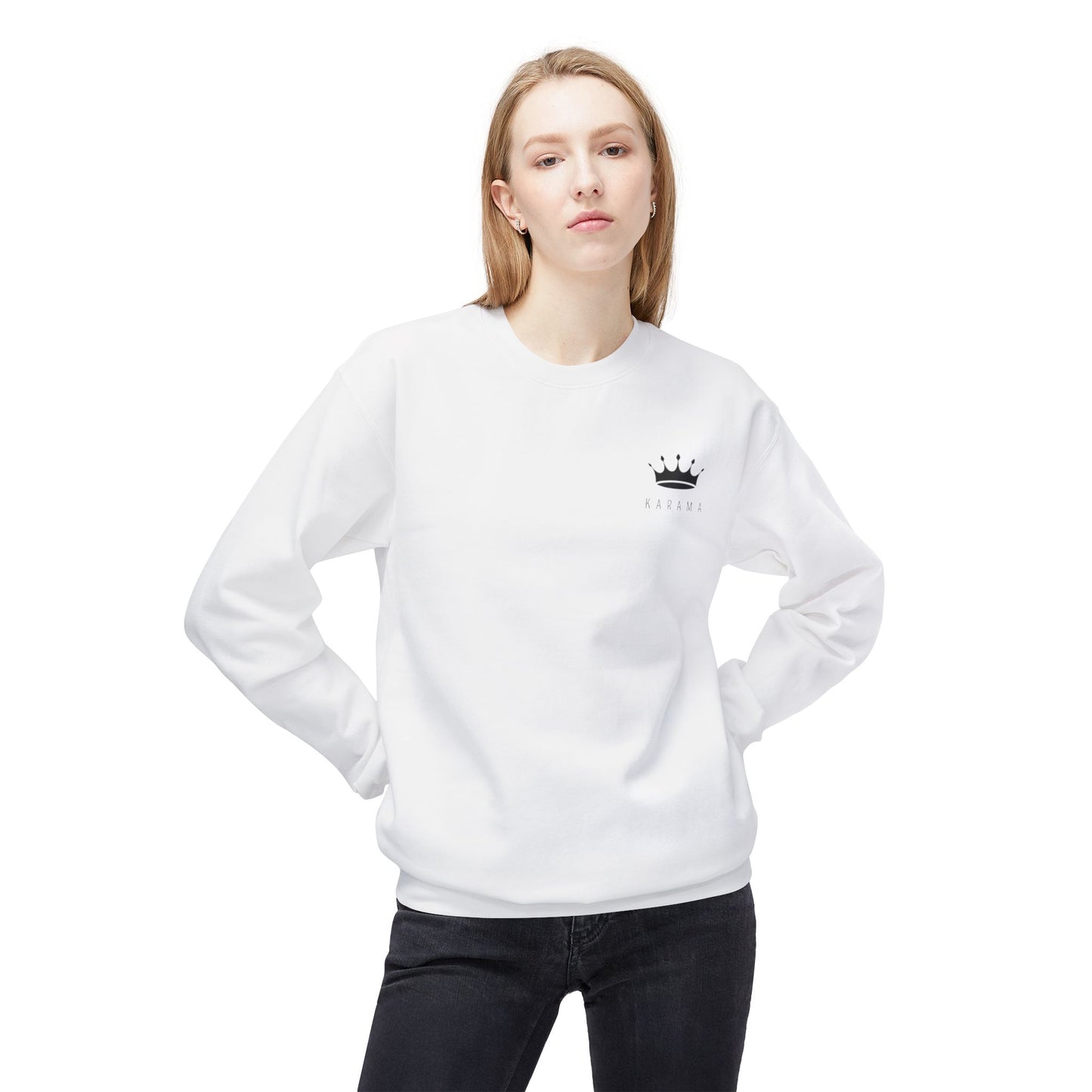 Unisex Midweight Softstyle Fleece Crewneck Sweatshirt, Karama 